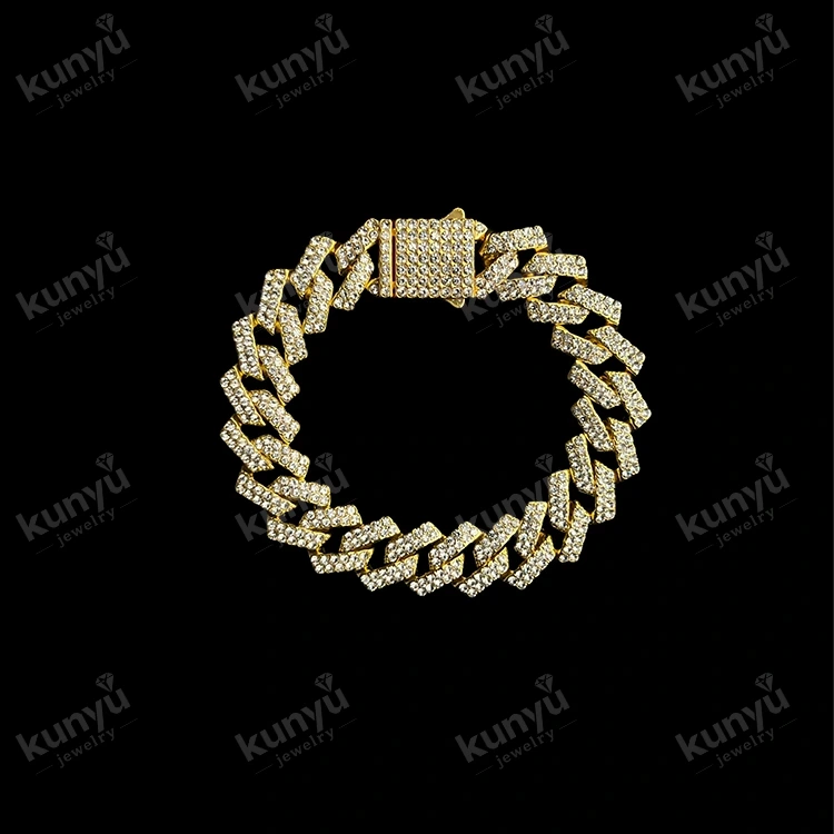 Gold plated hip hop bracelet